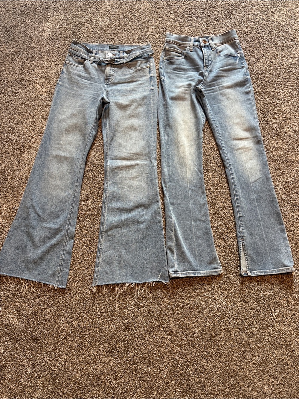 Express Women's Light Blue Wash Flared Jeans Bundle